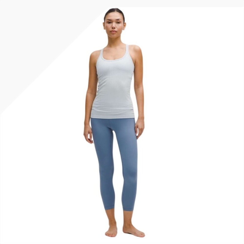 Lululemon Ribbed Align Tank Top Light Blue Racerback Fitted Size Medium